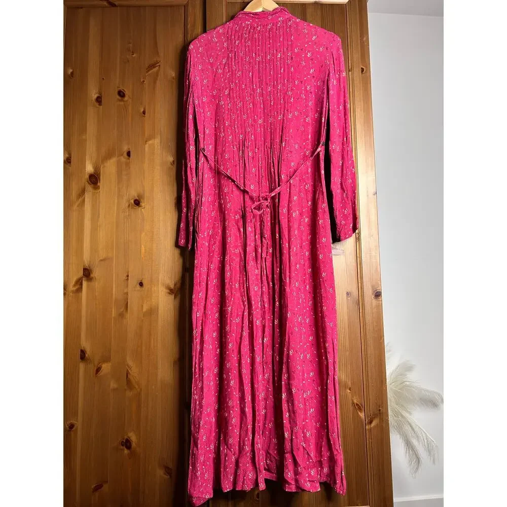 April Cornell Button Front Midi Dress Women’s Medium Cottagecore Prairie Modest - Picture 10 of 11